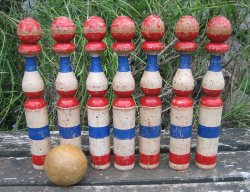 Ancien jeu quilles bois - en,