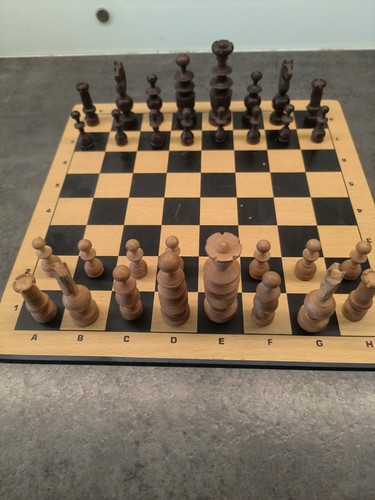 Ancien jeu échecs bois - d'échecs,